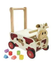 [Im Toy] Wood Walk & Ride Cow Sorter Interactive Play Ride-On Toy 12m+ 45cm in Multi