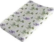 Fairy Tale Dragons Baby Changing Pad Covers for Boy Girl 32''x16'' Fantasy Dragon Stars Clouds Forest Fitted Diaper Change Table Sheets Cute Animal Comfort Soft Breathable Baby Changing Table Mats