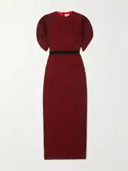 [Erdem] Erdem - Asteria Belted Organza-cloqué Gown - Red - UK 16 UK 16 Red