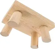 GLEAVI Portable Wooden Step Stool for Lightweight Natural Solid Wood Footstool with Slip Surface for Bathroom Kitchen and Bedroom Use