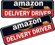 Delivery Driver Magnet for Car - 2-Pack Frequent Stops Removable Magnet Set - Reflective Delivery Magnetic Car Door and Bumper Sign - Weather-Resistant 11.8 x 8 inch (Red-Black-2)