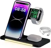 SCAN HERO Wireless Magsafe Charging Station(Upgrade Free), 3 in 1 Wireless Charger Stand, Travel Wireless Charging Dock, Magnetic Wireless Charger, for iPhone 16/15/14/13/12, iWatch, Airpods
