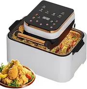 Visual Air Fryer, 1700W Air Fryer Oven with Digital Touch Screen, Timing and Temperature Adjustable, 360 Circulation Baking, 12L Oil-Free Smart Oven for Home, Kitchen, Snack Bar White
