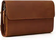 [DLUXCA] Multifunctional Wallet Clutch Bag Retro Men's Clutch Bag Large-Capacity Hand-held Wallet Bag (Color : E, Size : 6 * 24 * 15cm)