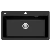 OLIVERI SNGL BOWL SINK TOPMT MATT BLK ST-MB1596OF