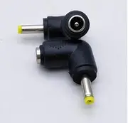 ZYAMY 2pcs 90 Degree Angle 5.5x2.1mm Female Jack to 4.0x1.7mm Male Plug Adapter DC Barrel Power Jack Charging Cable Connector