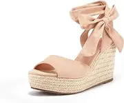 [Seraih] Womens Lace up Platform Wedges Sandals Classic Ankle Strap Shoes