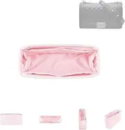 DGAZ Silky Purse Organizer Insert for Chanel Leboy Bags, Luxury Handbag & Tote Organizer, Simplicity bag organizer(Pink,Small 20)