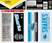 620407 CRONULLA SHARKS 2016 NRL PREMIERS SET OF 4 BUMPER DECALS CAR STICKERS