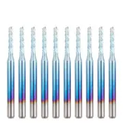 10pcs 1/8" Shank 2.0mm Tungsten Carbide Blue Coated End Mill CNC Router Bits