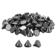 200Pcs Acrylic Spike Cone Studs, 10x12mm Flat Back Sew on Punk Beads (Black)