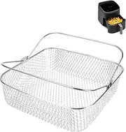 COSORI Square Air Fryer Basket for 6QT Instant Vortex Accessories, 304 Stainless Steel Mesh Basket with Handle