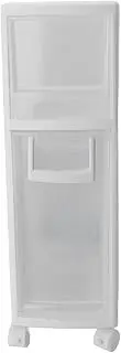 Bathroom Storage Cabinet, Plastic Narrow Storage Cabinet with 4 Wheels for Laundry (16cm)