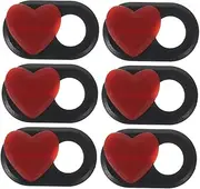 Veemoon 6pcs Heart Shaped Phone Camera Privacy Cover Slide for Laptops Tablets Phones Durable Webcam Protector with Cute Design Easy Slide Function for Enhanced Privacy