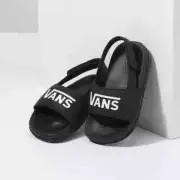 TODDLER Vans New LA COSTA SLIDE-ON V BLACK/TRUE WHITE 100% ORIGINAL BRAND