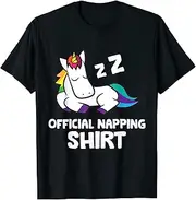 [X.Style] Kawaii Unicorn Pajama Sleeping Napping Shirt ds640 T-Shirt Black