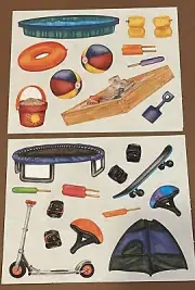 Creative Memories 4" x 5" Stickers- trampoline, scooter, sandbox, summer