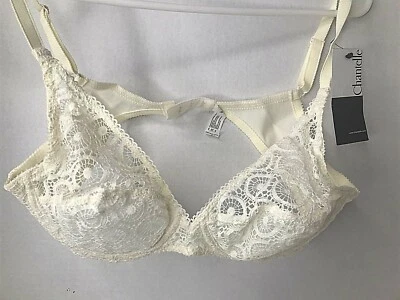 Chantelle Fete Ivory Circle Sheer Lace Underwire Bra 1960 34B France NWT FR SHP