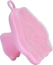 Zialofi Mini Silicone Face Cleaning Brush Face Scrub Brush Facial Cleansing Tool for Travel, Pink