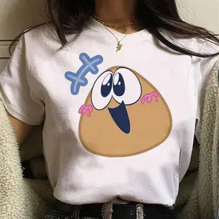 Pou tshirt 女原宿動漫街頭服飾 tshirt 女搞笑原宿漫畫衣服