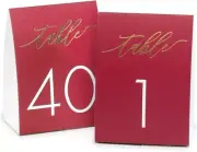 Hortense B. Hewitt Burgundy Table Number Tents 5 x 6-Inches