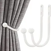 Curtain Tiebacks Hooks 16Cm Aluminum Alloy White Curtain Fixer Wall Hook Curtain Rope Hook Accessories - Black