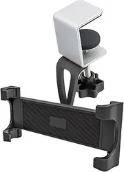 woleyi Under Cabinet Tablet Mount Holder, Kitchen iPad Mount Holder, Desk Aluminum Clamp Stand Compatible with iPad Pro 12.9 Air Mini, Galaxy Tabs, Surface Pro/Go, 5.5-13 iPhone, Tablets and Devices