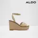 【ALDO】CARRABRIRIA-編織金飾造型厚底楔型涼鞋-女鞋(金色)