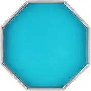 RERIVER Dice Rolling Tray, Blue Felt Lined PU Leather Octagon Dice Tray for Dungeon Crawler Games