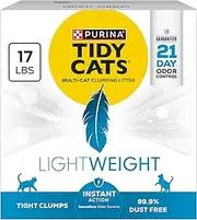 Purina Tidy Cats Light Weight, Low Dust, Clumping Cat Litter, Lightweight Instant Action Multi Cat Litter - 17 lb. Box