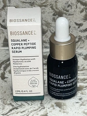 Biossance Squalane + Copper Peptide Rapid Plumping Serum 0.4 fl.oz. 12 ml. Trave
