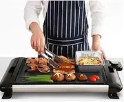 Indoor Barbecue Smokeless Grill, Non-Stick Multi-Function Grill, Adjustable Temperature Control, Portable Electric BBQ Suitable for Outdoor Garden (2-6 People)