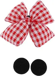 X AUTOHAUX Motorcycle Helmet Accessories Decoration Plaid Bows for Motorcycle Bicycle Skiing Helmets Bright Red Fabric Stickers 1 Set