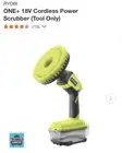Ryobi P4510 18V Cordless Power Scrubber (Tool Only)