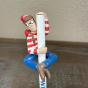 Vintage 1990 Where’s Waldo Pencil & Pencil Topper Unsharpened Applause Taiwan