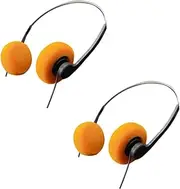 2Pcs Orange Retro Over-Ear Headphone,Vintage Feelings Underwire Headphone,Hi-Fi Stereo Earphone Headset, Retro Lightweight Earphones for Most Mobile Phones Playback Pevices Headphones