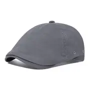 Cotton Washing Flat Cap Cabbie Hat Gatsby Ivy Irish Hunting One Size Dark Grey