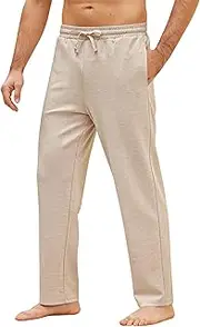 [COOFANDY] Men’s Yoga Pants Casual Drawstring Jogger Sweatpants Open Bottom Track Pants