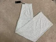 NWT Nasty Gal Pants Womens How Grid it Happen Checkered Wide Leg Pants