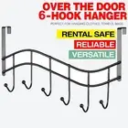 6 Hook Over The Door Rack Closet Hanging Clothes Organizer Storage Space Saving