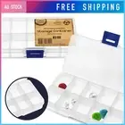 Small 10 Compartments Storage Plastic Container Box Jewellery Craft Organiser