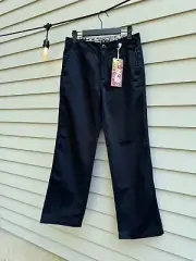 $135 NWT Quiksilver Boys Size 28 / 16 Black Flat Front Chino Pants