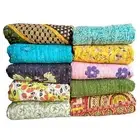 Indian 10 pc Vintage Handmade patchwork Kantha Quilt Throw Blanket Quilt kantha