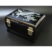 在飛比找蝦皮購物優惠-古董 日本精緻工藝 華麗珠寶音樂盒 鳳凰雕飾 黑色音樂盒 首