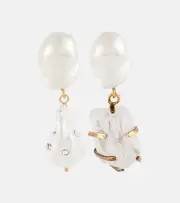 [Erdem] Erdem Faux pearl drop earrings One Size white