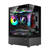 Sumtax Mini XuanWu Desktop Computer Case Seaview Room Double-sided Glass Transparent Micro-ATX/Mini-ITX Chassis Support