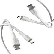 EFM EFCAT2C932WHI USB-C Braided Cable Twin Pack - 2M - With 60W Power Throughput