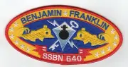 USS Benjamin Franklin SSBN 640 - Crest BC Patch Cat No B816