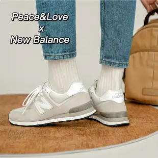 New Balance 574系列 減震防滑耐磨 低幫 跑步鞋 男女同款 灰色 2E寬