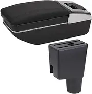Centre Console Box for KIA for Rio 5 2015-2019 Box Parts Car Box Retrofit Parts Storage Box Interior Center Arm Rest Console(C White line 7USB)